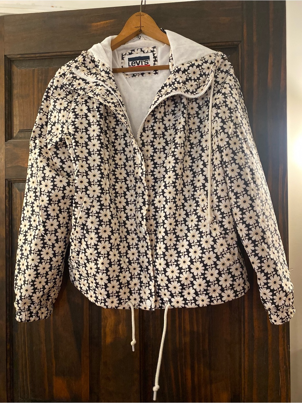 Levi's Women's Black Jacket with White Daisy Print